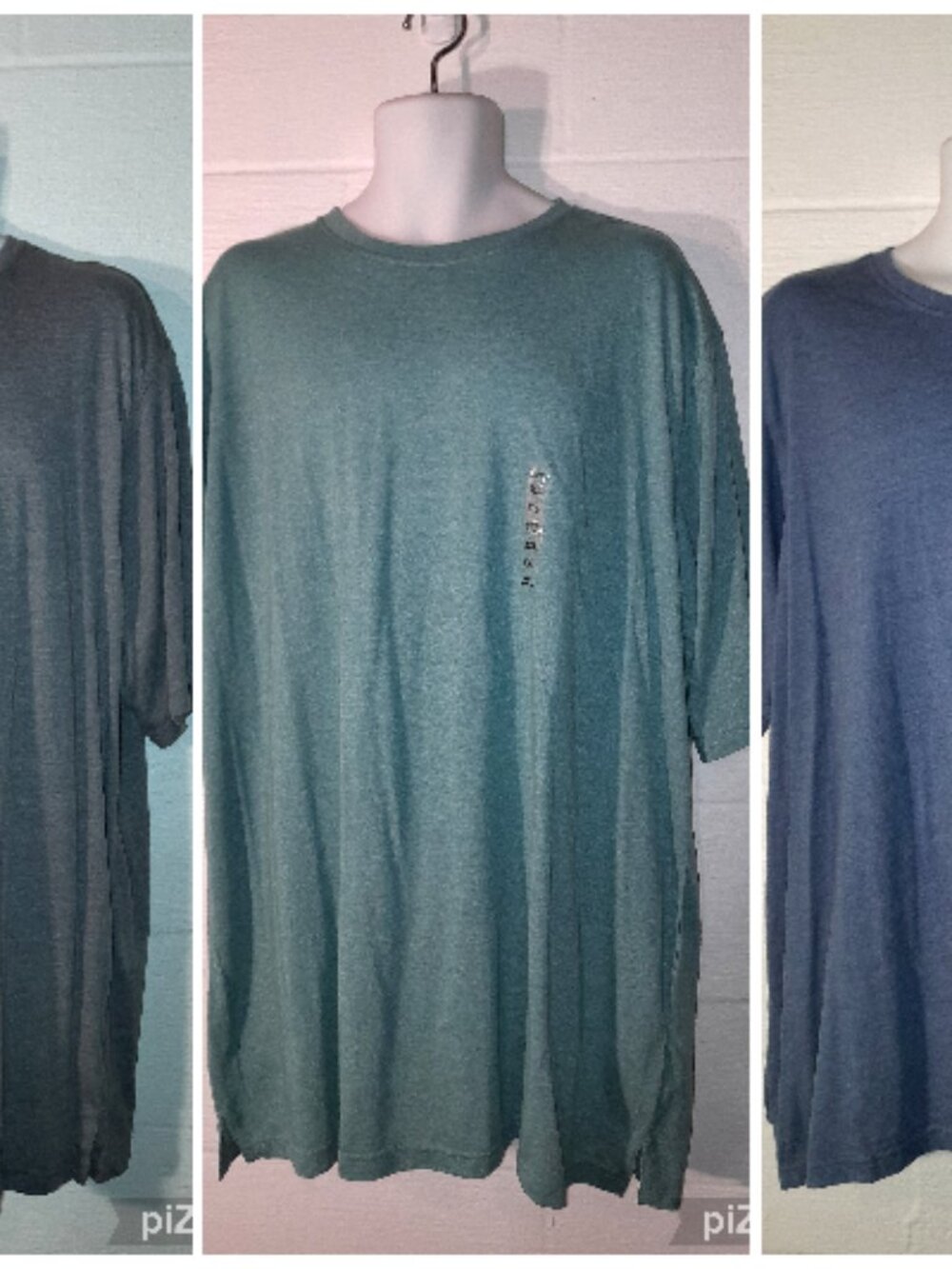 Set of 3 Big & Tall Men's 2X T-Shirts Architect Gray Blue North Hudson Green NWT